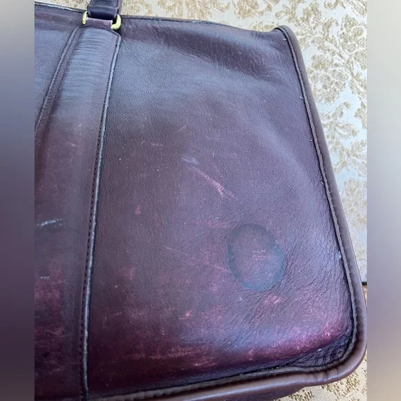 Vintage COACH Attache Burgundy New York City Leather Briefcase Portfolio 5060
